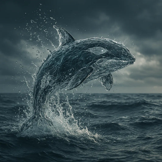 Example output from the Splash Sculptures Animals Made Of Water ChatGPT prompt: Orca.