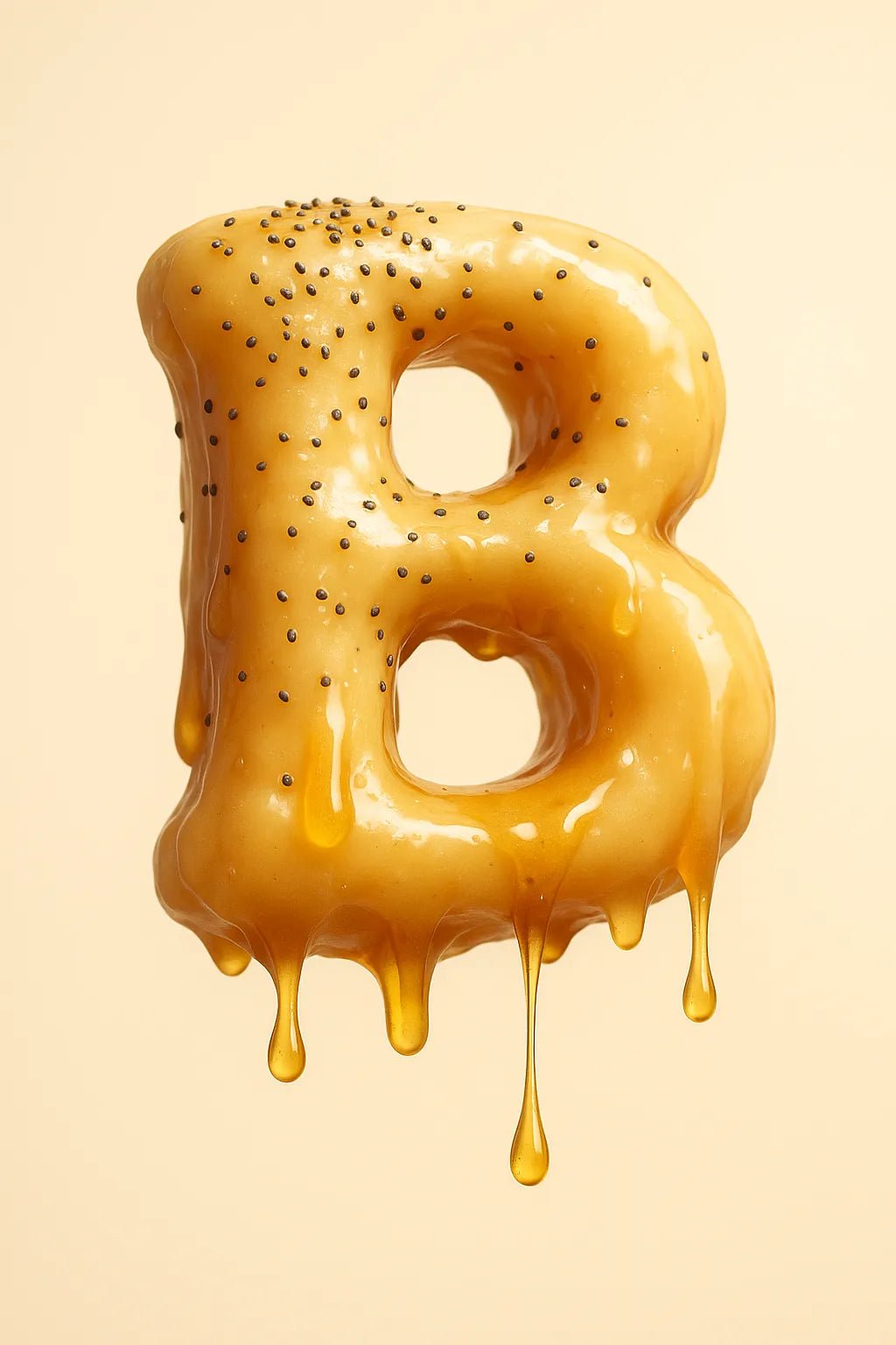 Example output from the Stunning 3D Letters With Rich Materials ChatGPT prompt: B