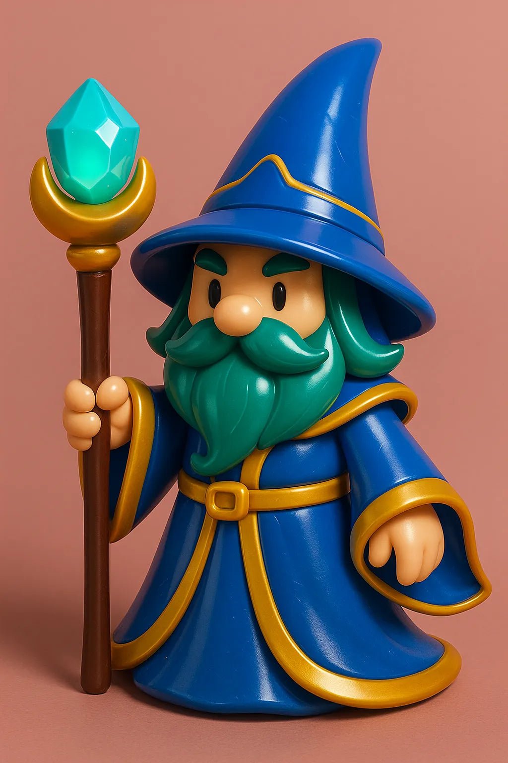 Example output of stylized 3D cartoon toy portraits: Fantazy Wizard.