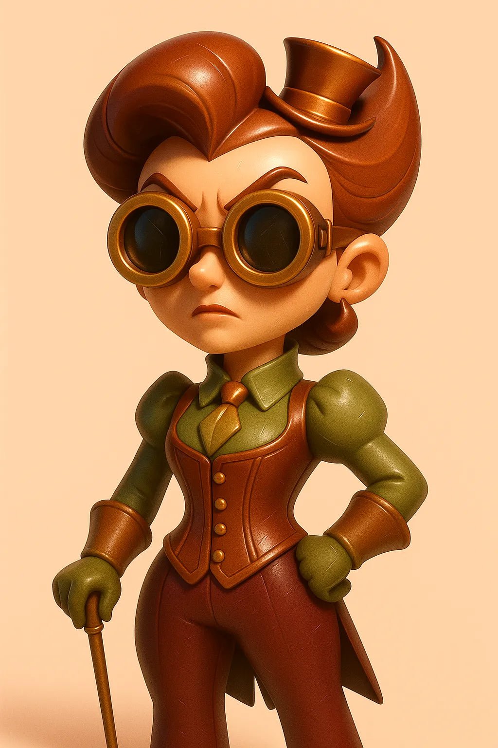 Example output of stylized 3D cartoon toy portraits: Inventor.