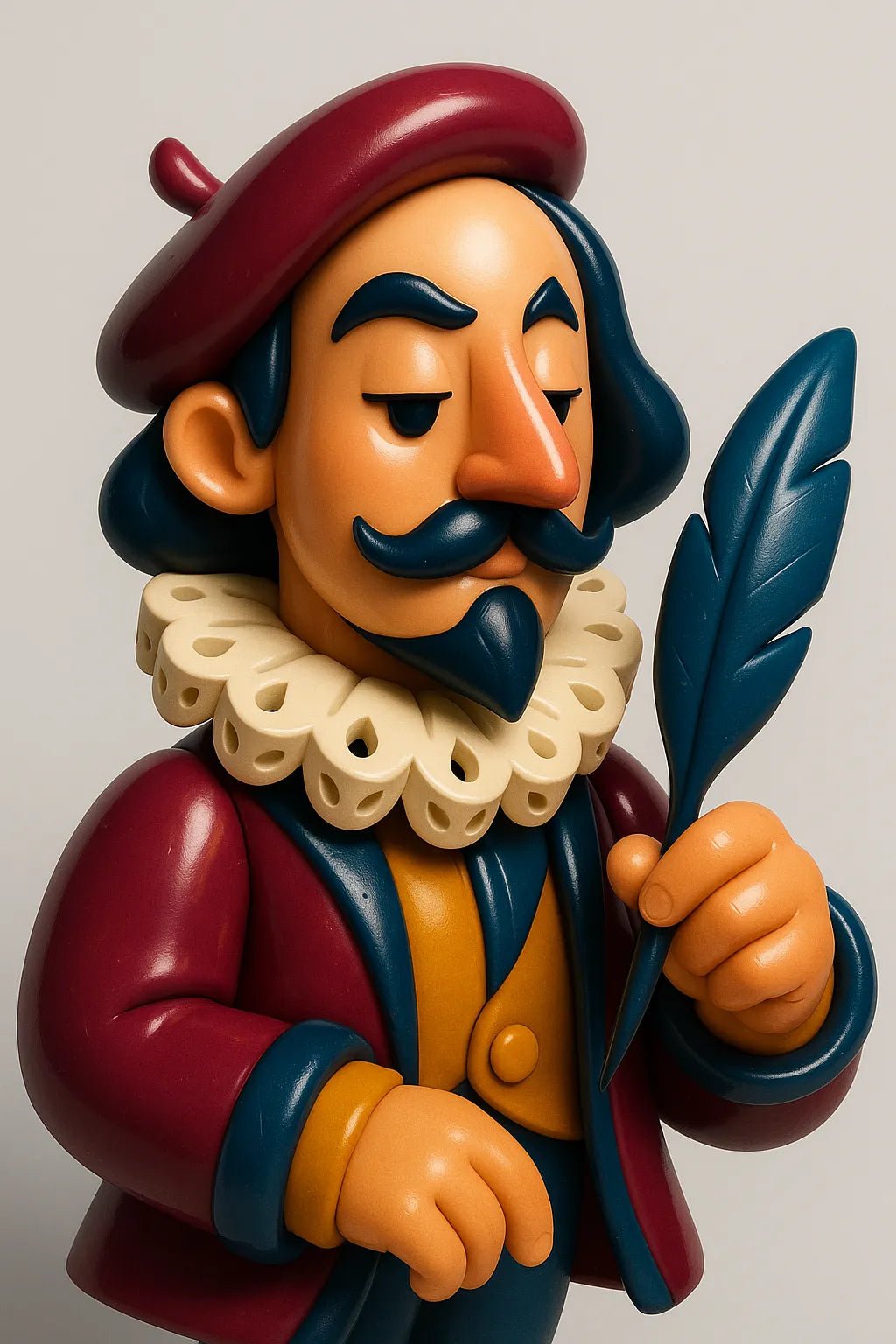 Example output of stylized 3D cartoon toy portraits: Poet.