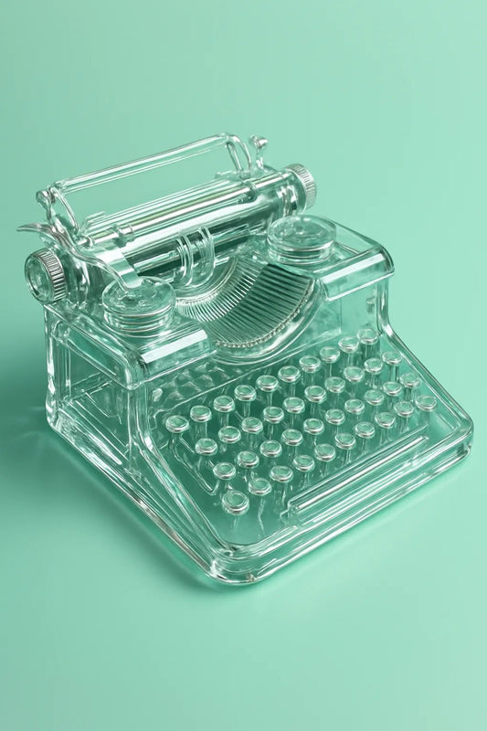 Example output from the Surreal Crystal Subject Portraits ChatGPT prompt: Typewriter