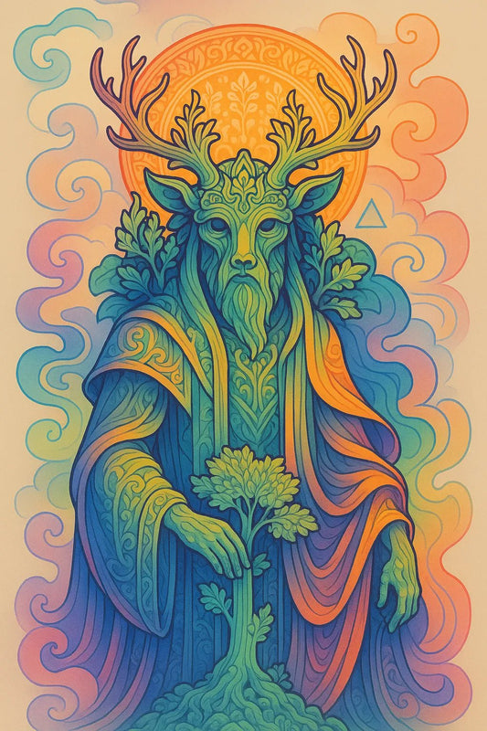 Example output of surreal gradient art portrait generated by a ChatGPT prompt template. Preview 1.