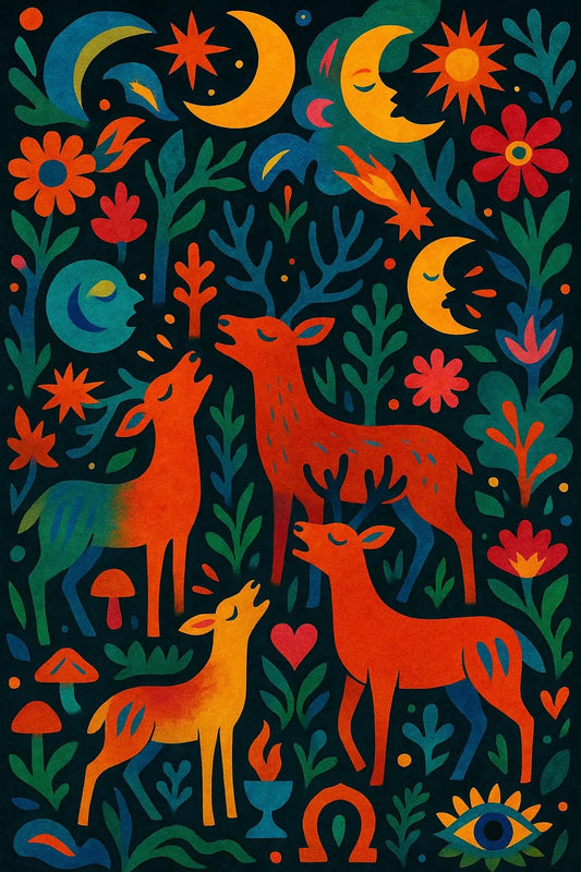 Example output from the Surreal Psychedelic Folk Art ChatGPT prompt: Jungle