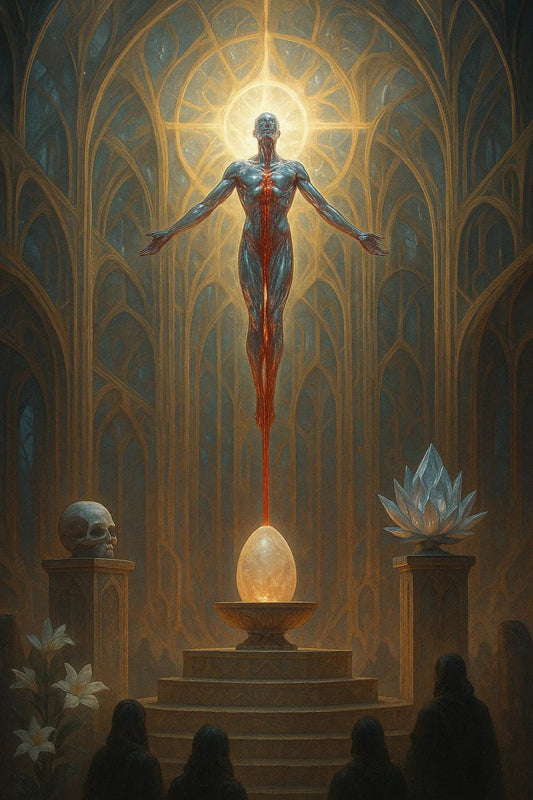 Example output from the Synthetic Myth Engine Scenes ChatGPT prompt: surreal temple-like environments. Preview 1.