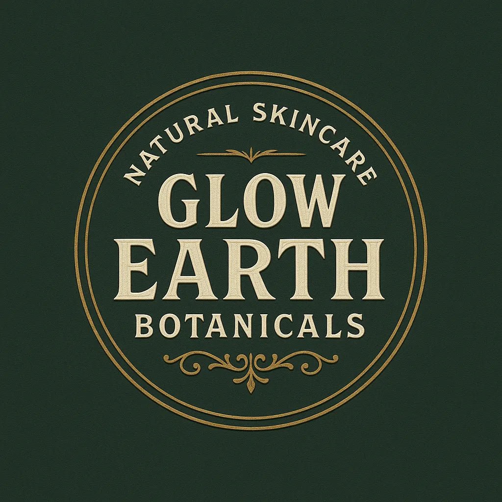 Example output from the Text Only Seal Logos ChatGPT prompt: elegant circular vintage logos with serif typography, custom 3-color palettes, and ornamental borders, designed in minimalist 1:1 layouts. Glow Earth Botanicals.