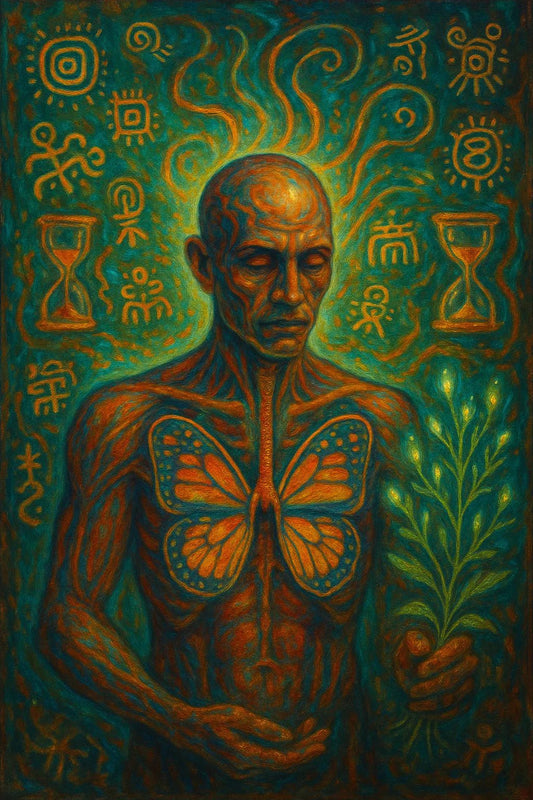 Example output from the Visionary Psychedelic Portraits ChatGPT prompt: luminous surreal portraits. Preview 1.