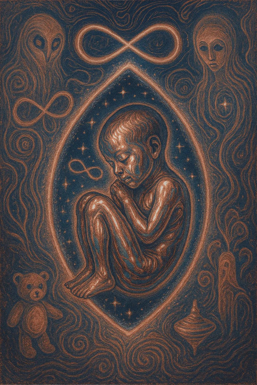 Example output from the Visionary Psychedelic Portraits ChatGPT prompt: luminous surreal portraits. Preview 5.