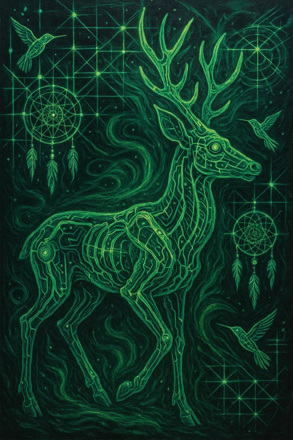 Example output from the Visionary Psychedelic Portraits ChatGPT prompt: luminous surreal portraits. Preview 7.