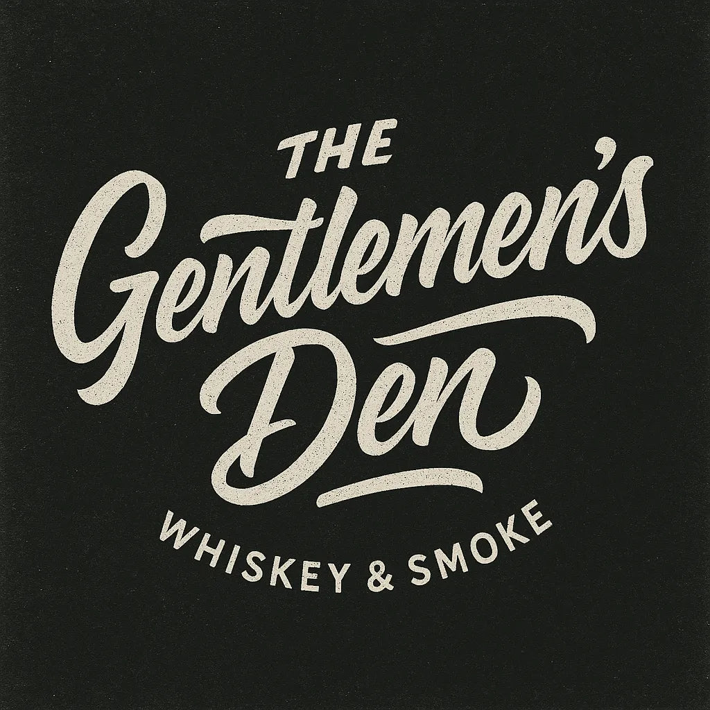Example output from the White Bold Brush Script Logos ChatGPT prompt: The Gentlemen's Den.