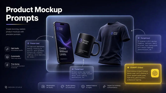 Product Mockup Prompts glassmorphism hero
