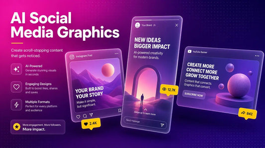 AI Social Media Graphics glassmorphism hero