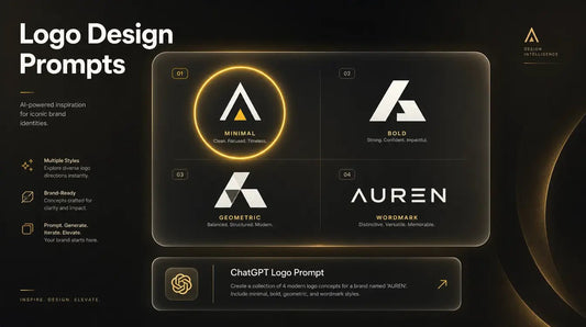 Logo Design Prompts glassmorphism hero