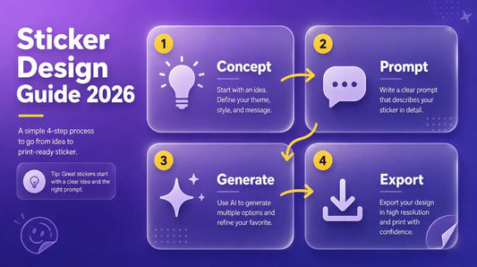 Sticker Design Guide 2026 glassmorphism hero