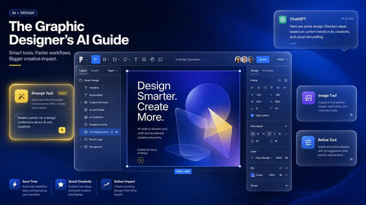 Graphic Designer AI Guide glassmorphism hero
