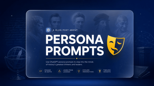 ChatGPT persona prompts talk with historical figures glassmorphism hero