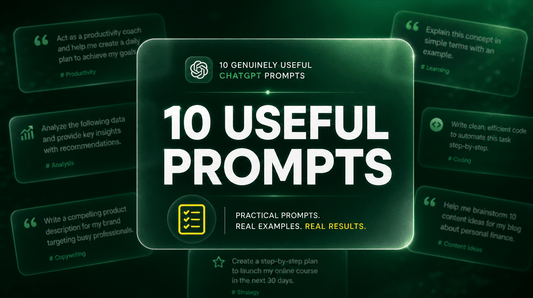 10 insanely useful ChatGPT prompts with real results glassmorphism hero
