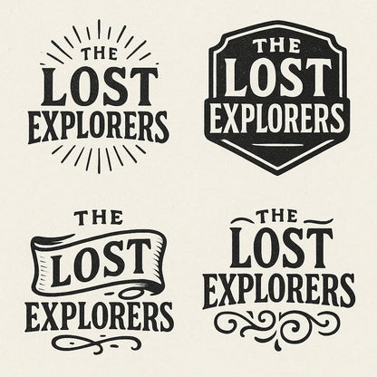 Example output from the 4 Vintage Logo Design Alternatives ChatGPT prompt: The Lost Explorers