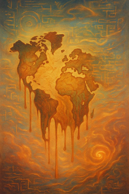 Example output from the Abstract Mythtech Surreal Art ChatGPT prompt: myth-inspired surreal compositions. Preview 5.