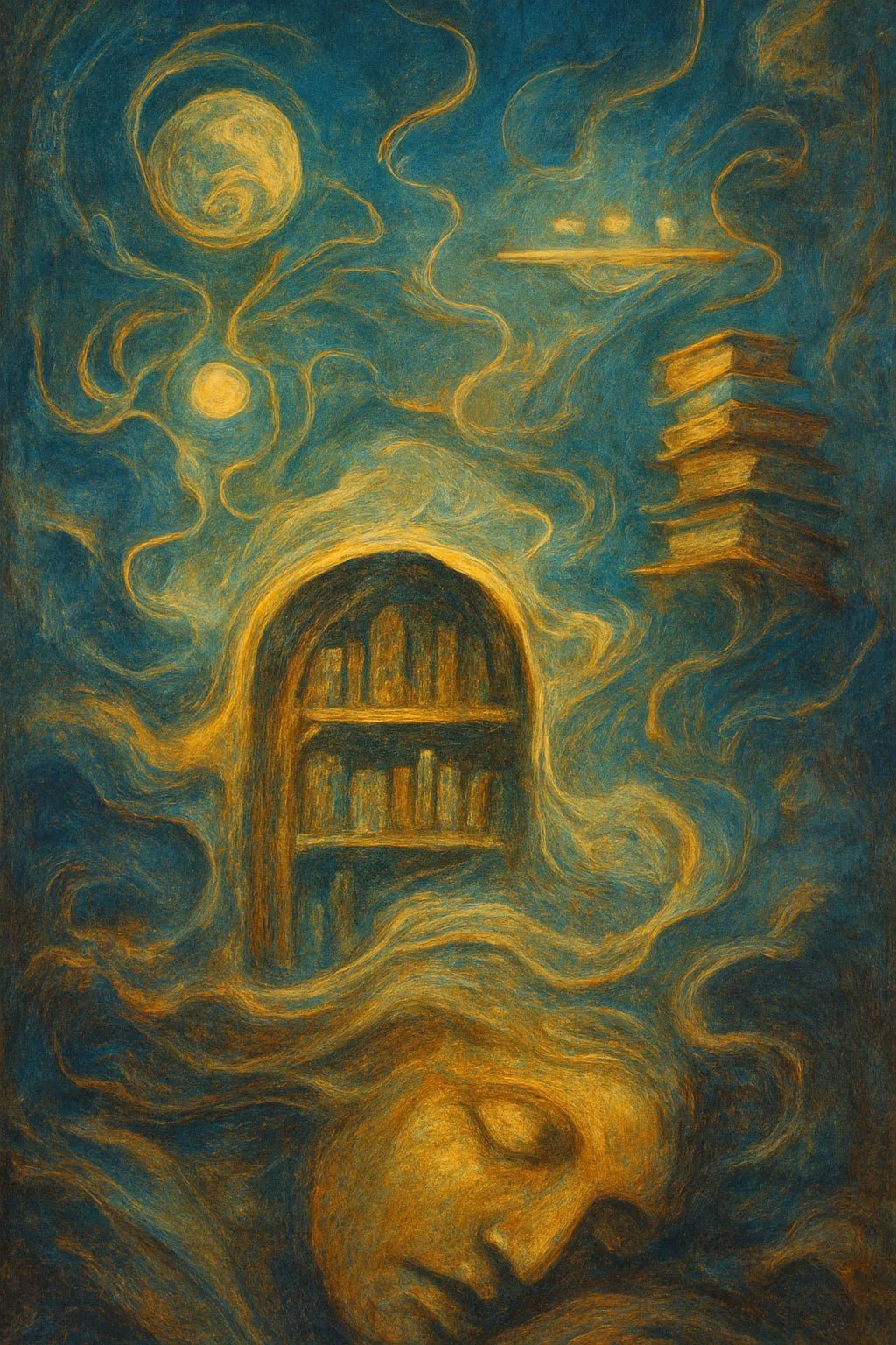 Example output from the Abstract Mythtech Surreal Art ChatGPT prompt: myth-inspired surreal compositions. Preview 8.