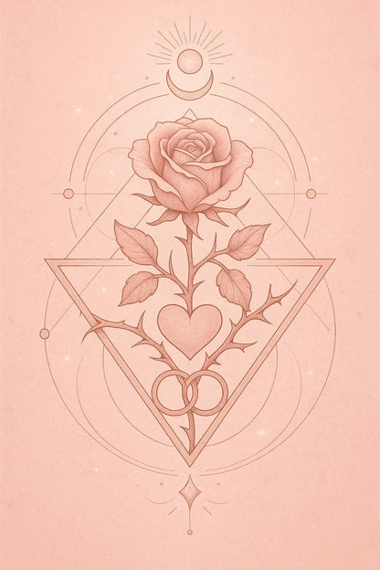 Example output from the Alchemical Insignia Art ChatGPT prompt: Rose.