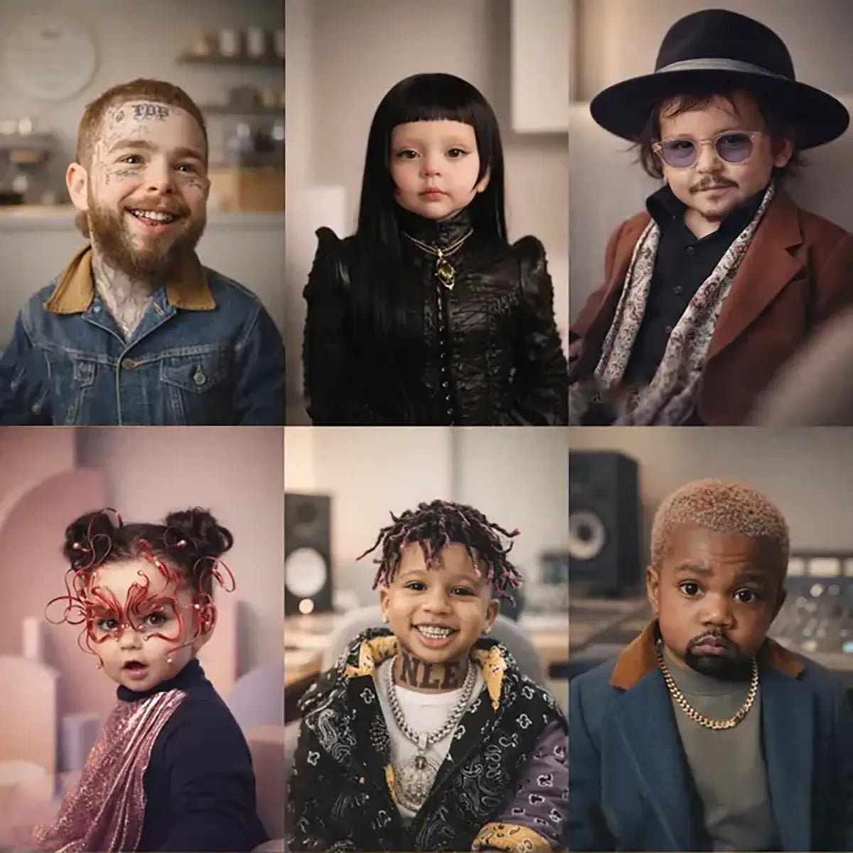 Luxury editorial baby-style portraits created from real photos, featuring high-fashion outfits, cinematic lighting, and premium studio aesthetics
