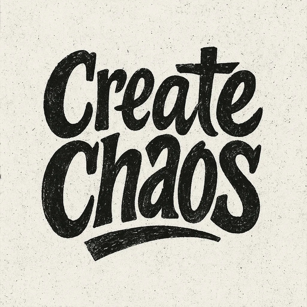 Example output from the Artistic Hand-Drawn Type Poster ChatGPT prompt: Create Chaos