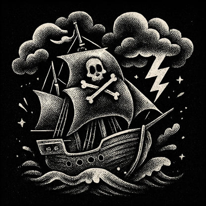 Example output from the Black White Retro Halftone Comic Art ChatGPT prompt: vintage comic-style illustrations with bold halftone dots, diagonal composition, and gritty grain textures in stark black-and-white. Preview 3.