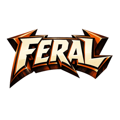Example output from the Bold 3D Comic Logo PNG ChatGPT prompt: Feral