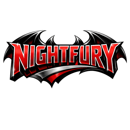 Example output from the Bold 3D Comic Logo PNG ChatGPT prompt: Nightfury