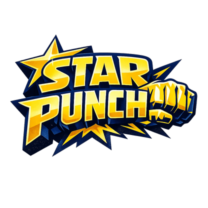 Example output from the Bold 3D Comic Logo PNG ChatGPT prompt: Star Punch