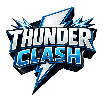 Example output from the Bold 3D Comic Logo PNG ChatGPT prompt: Thunder Clash