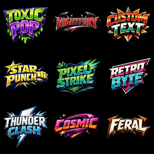 Example output from the Bold 3D Comic Logo PNG ChatGPT prompt: vibrant 3D comic-style logos with bold lettering, dramatic lighting, retro textures, high-contrast colors, and transparent PNG backgrounds designed for branding and merch.