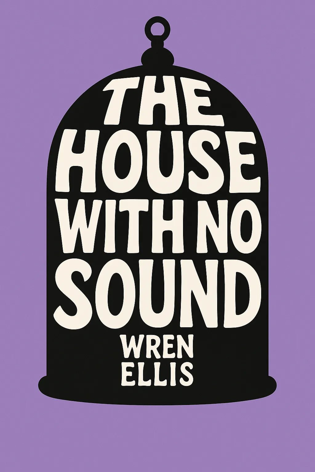Example output from the Bold Flat Minimalist Book Cover ChatGPT prompt: The House with no Sound