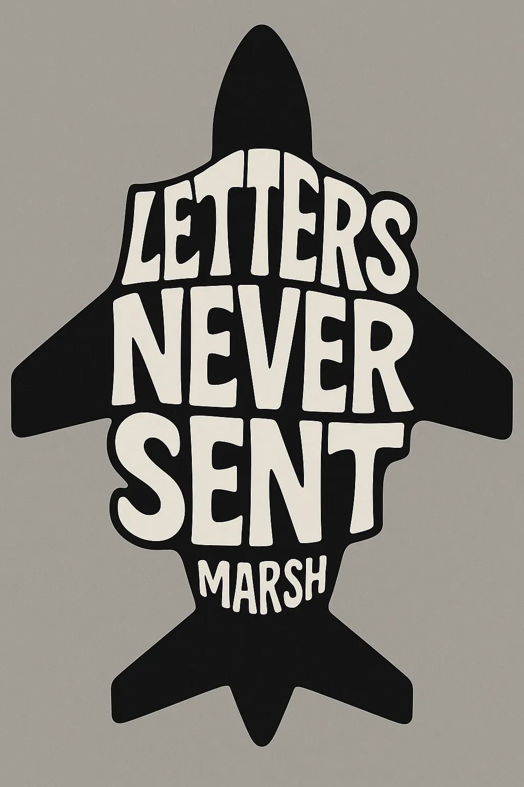 Example output from the Bold Flat Minimalist Book Cover ChatGPT prompt: Letters Never Sent