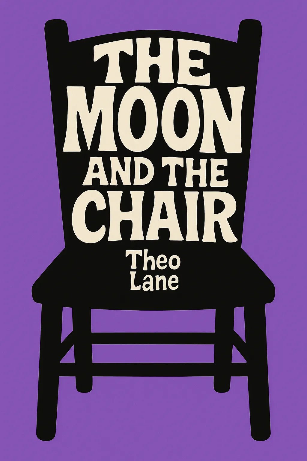 Example output from the Bold Flat Minimalist Book Cover ChatGPT prompt: The Moon And The Chair