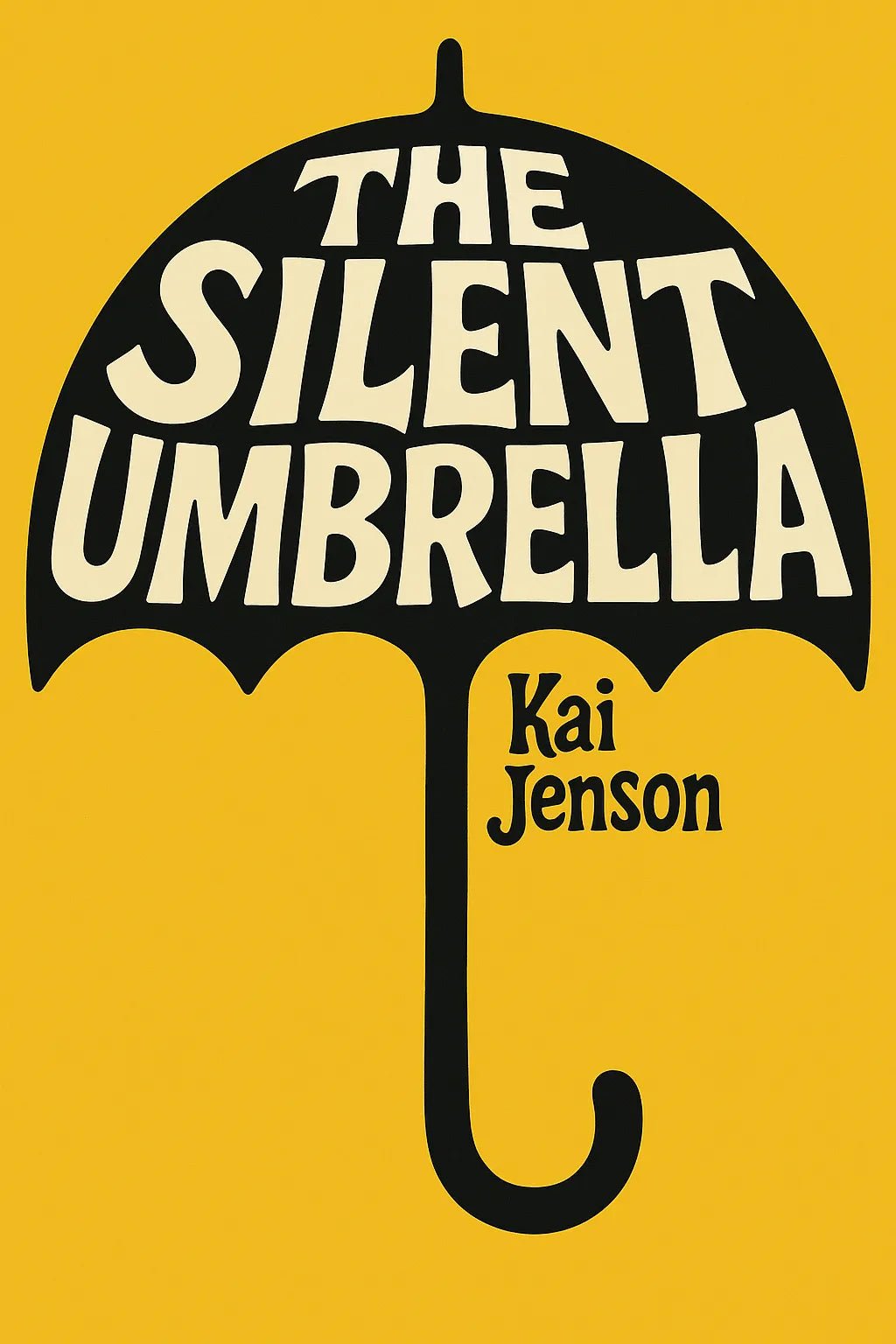 Example output from the Bold Flat Minimalist Book Cover ChatGPT prompt: The Silent Umbrella