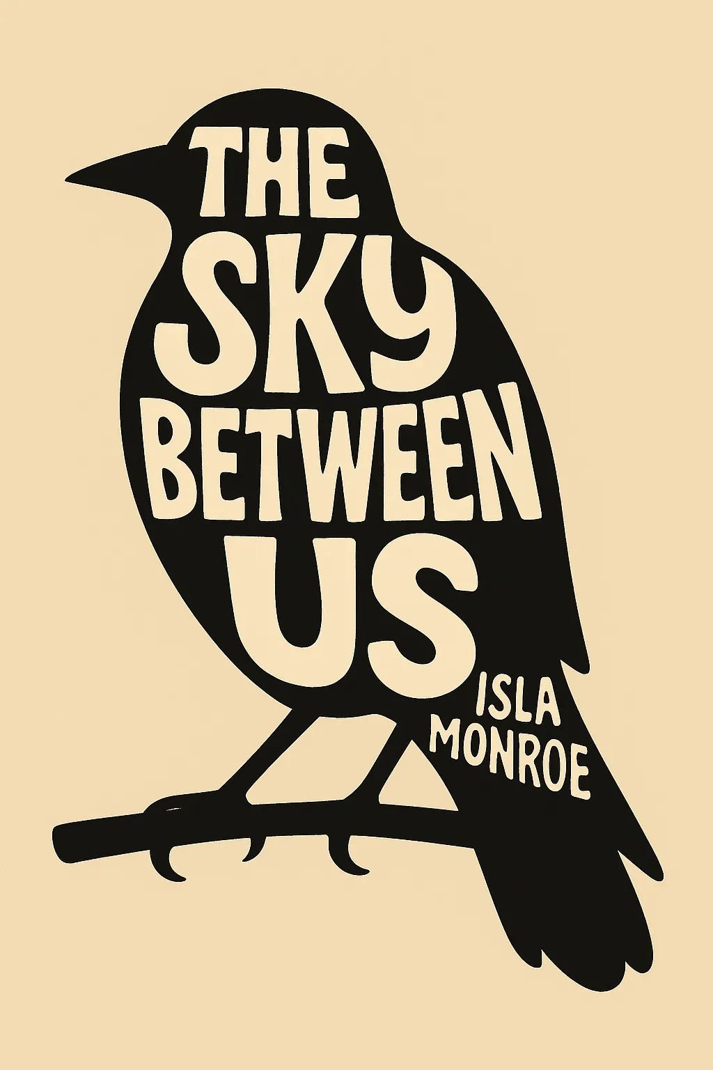 Example output from the Bold Flat Minimalist Book Cover ChatGPT prompt: The Sky Between Us