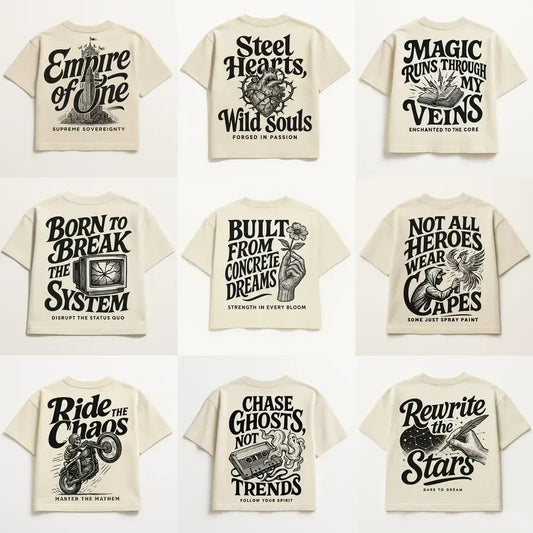 Bold Lettered Tshirt Back Art