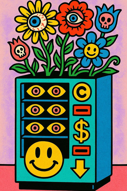 Example output from the Bold Popsurreal Illustrations ChatGPT prompt: vibrant surreal artwork. Preview 5.