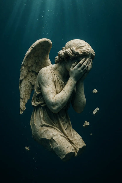 Example output from the Broken Marble Statues In Ocean ChatGPT prompt: ancient marble sculptures submerged underwater. Preview 3.