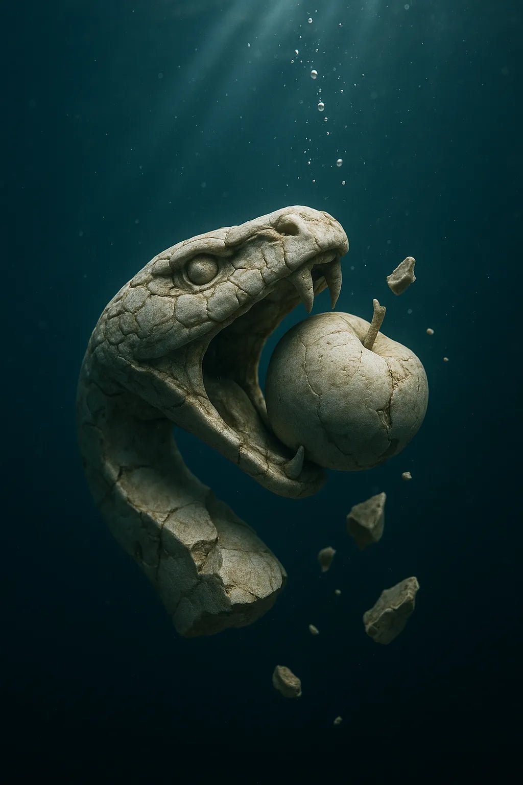 Example output from the Broken Marble Statues In Ocean ChatGPT prompt: ancient marble sculptures submerged underwater. Preview 7.