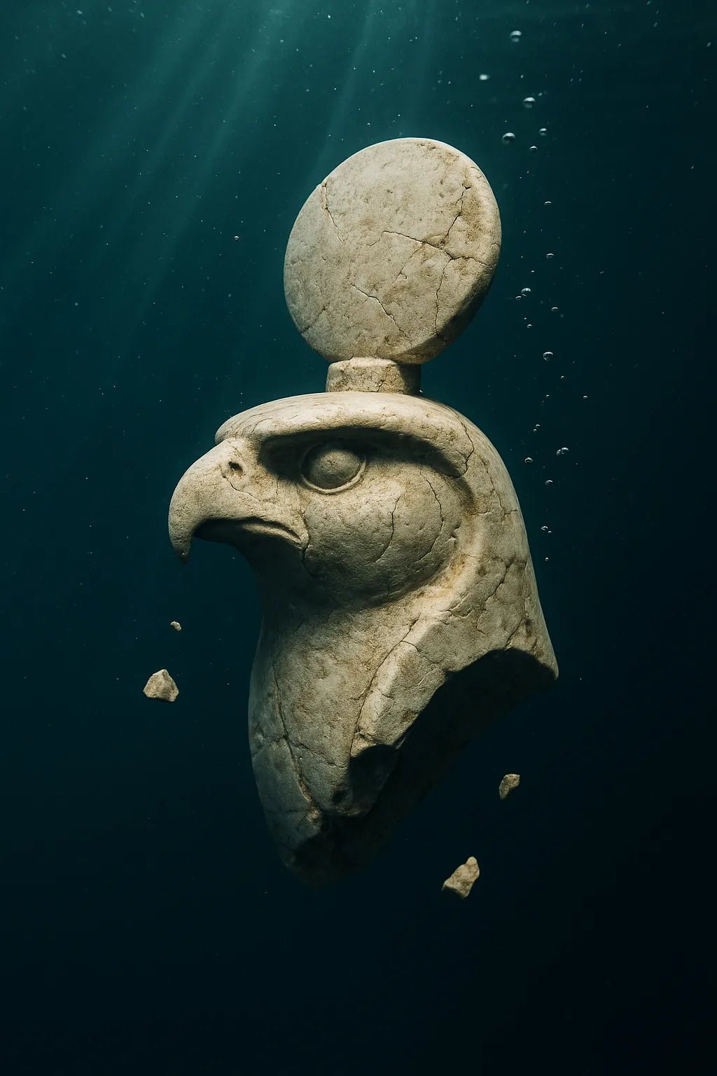 Example output from the Broken Marble Statues In Ocean ChatGPT prompt: ancient marble sculptures submerged underwater. Preview 9.