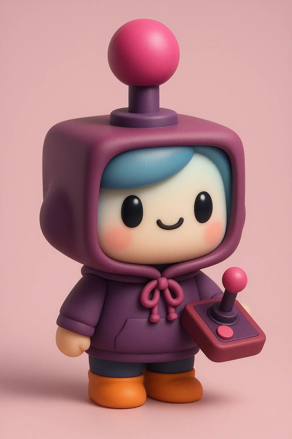 Example output from the Chibi Collectible Character Figures ChatGPT prompt. Cute vinyl-style chibi character: Arcade Spirit