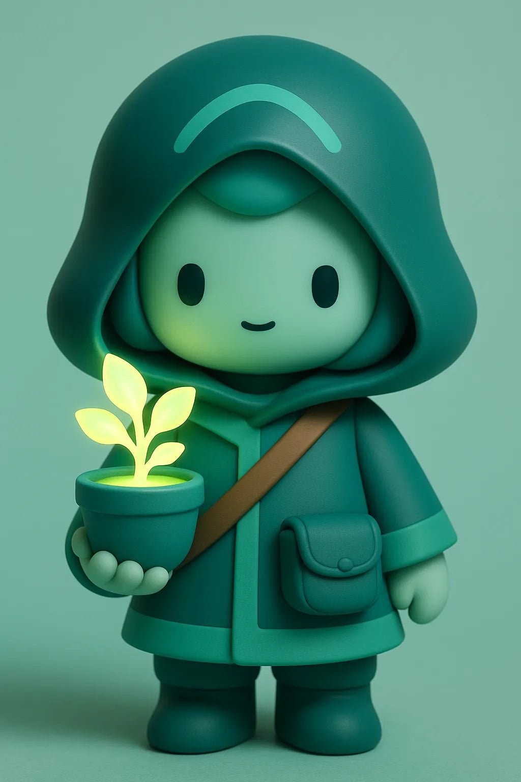 Example output from the Chibi Collectible Character Figures ChatGPT prompt. Cute vinyl-style chibi character: Botanist Growing Plants