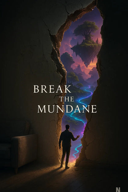 Example output from the Creative Director Ad Concepts ChatGPT prompt: striking ad visual concepts with minimalist headlines, featuring symbolic scenes, emotional storytelling, high-contrast lighting, and cultural relevance. Break The Mundane.