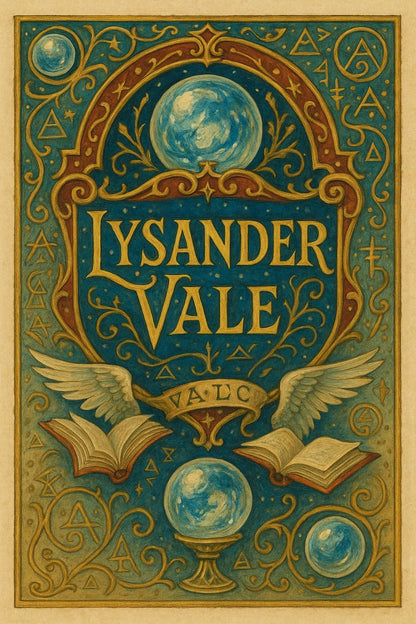 Example output from the Custom Crest Bookplates ChatGPT prompt: surrealist bookplate designs with ornate crests, personalized names, intricate symbolism, and vintage-style layout—ideal for collectors and creative gifting. Lysander Vale.
