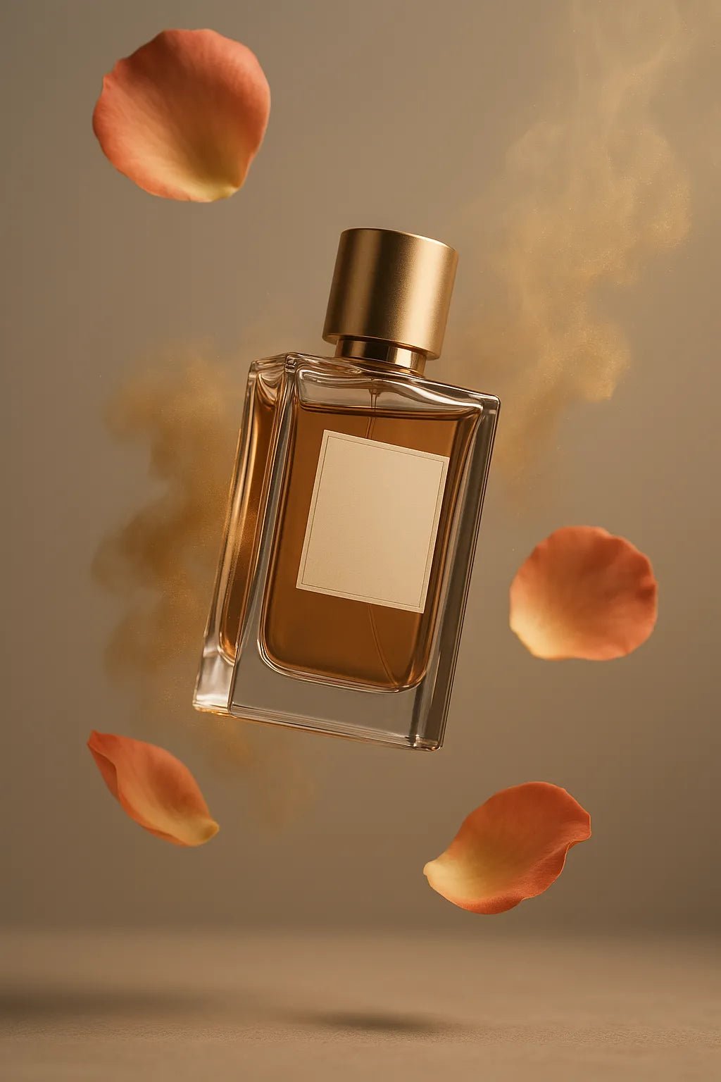 Example output from the Custom Floating Product Showcases ChatGPT prompt: premium floating product scene. Perfume.