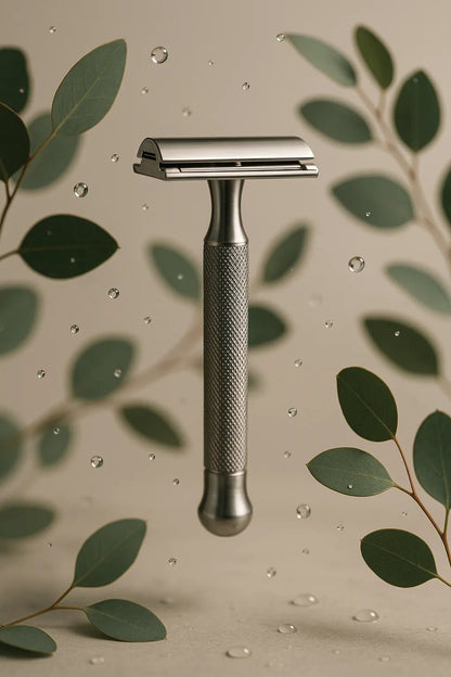 Example output from the Custom Floating Product Showcases ChatGPT prompt: premium floating product scene. Razor.
