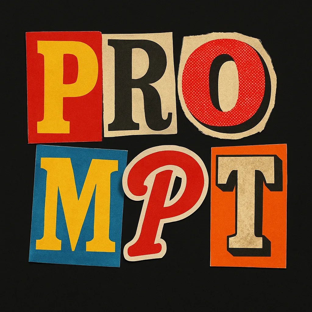 Example output from the Cutout Collage Typography Poster ChatGPT prompt: Prompt